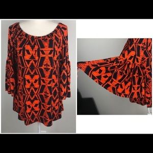 JM Collection Bell Sleeves Blouse.